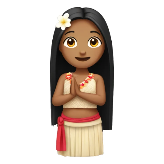 Filipino hula dancer with long black hair ￼ sticker