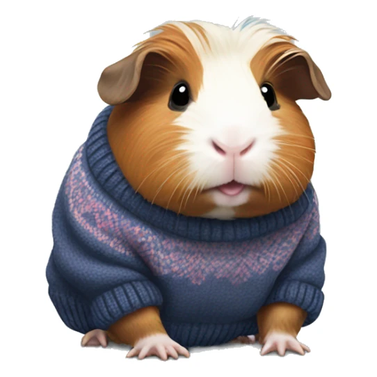 Guinea pig wearing a sweater sticker