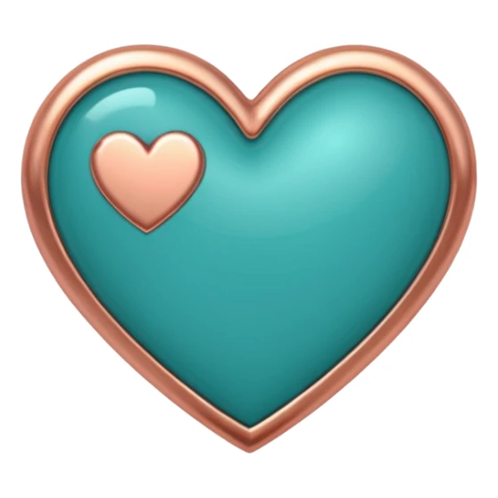 A teal, burnt orang, and rose gold heart, please.  sticker