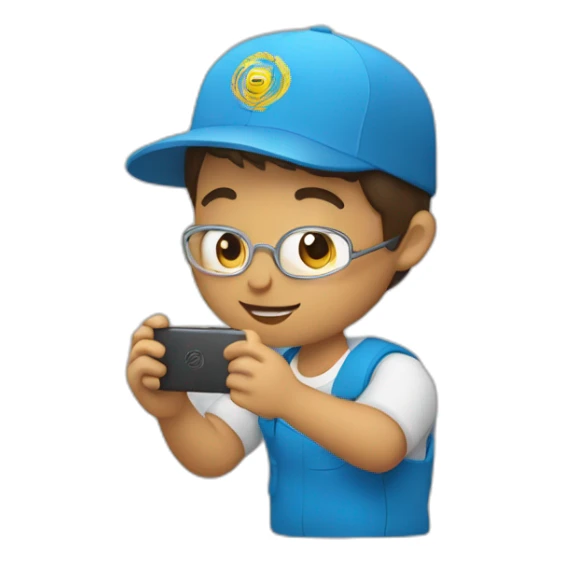 Un chico joven grabando un vídeo con su celular  sticker