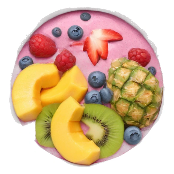 Smoothie bowl with tropical fruits sticker