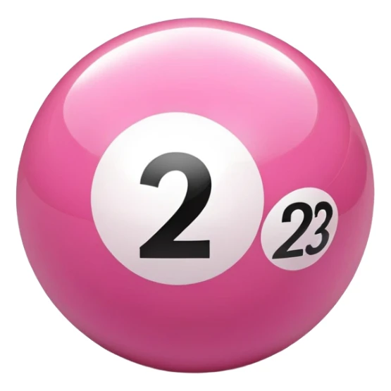 pink billiard ball with the number 23 sticker