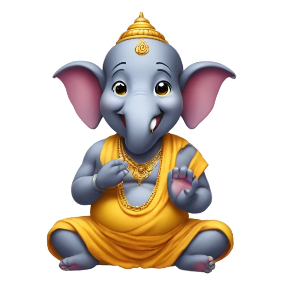 laughing ganesha emoji with baby face sticker