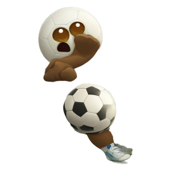 Mountain with eyes nose and ears playing football  sticker