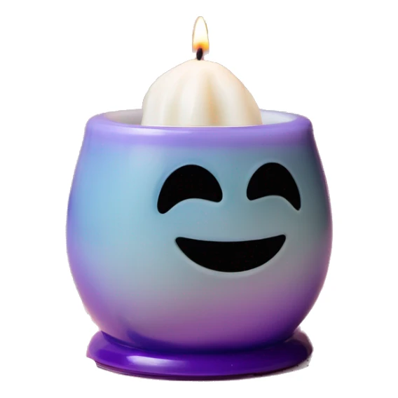 Wax melter with wax melts in it with tealight candle underneath sticker