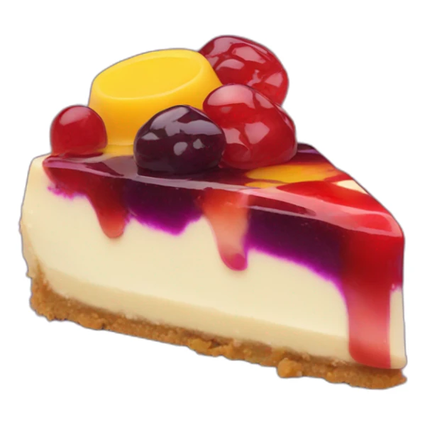 No bake cheesecake with 3 colored jams red dark purple and yellow  sticker