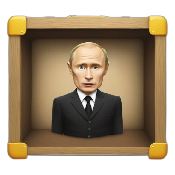 halloween corpse vladimir putin in coffin suitcase wheelchair meat cube sticker