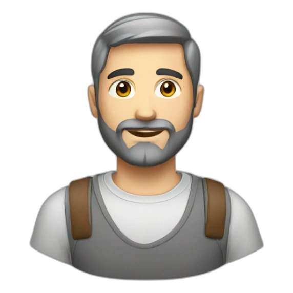 man 40 short beard gray sticker