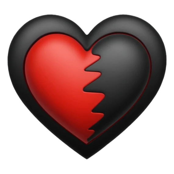 Black and red heart tattoo style sticker