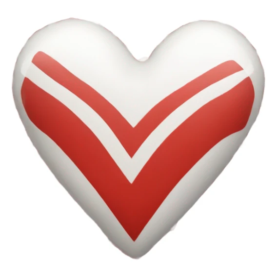 chevron red and white heart sticker