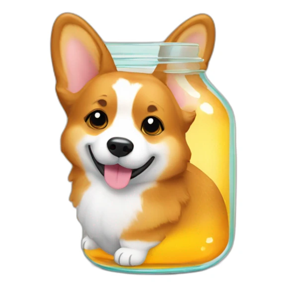 corgi in the shape of a honey jar sticker