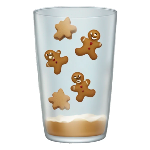 clear drinking glass with little gingerbreads on them  sticker