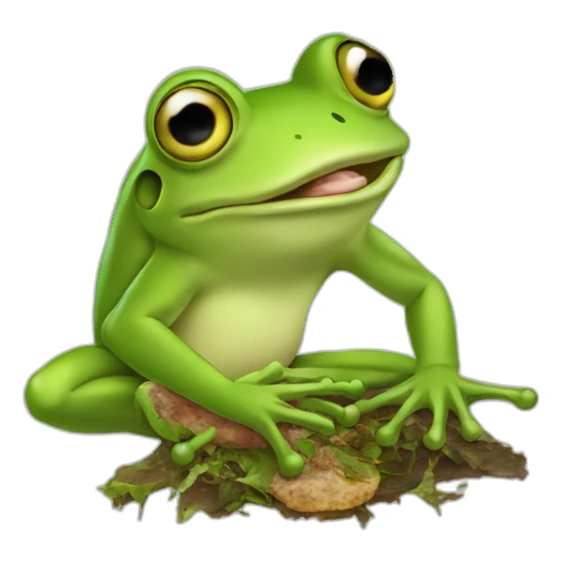 frog eating all sorts of rotten things sticker