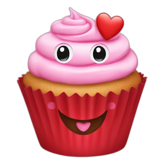 Valentine’s Day cupcake with a happy face sticker