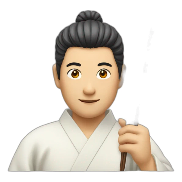 japanese man holding chopsticks sticker