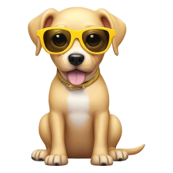 Light pink dog with yellow sunglasses sticker