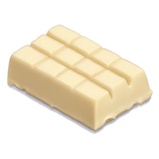 Realistic bar of white chocolate with three rows  sticker