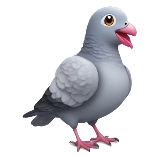 animated 2d cute pigeon with a heart in the beak sticker