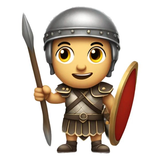  A Roman soldier with a daring expression, holding a spear in one hand and making a "rock" sign (the horns) with the other. A fun mix of history and modern attitude. sticker
