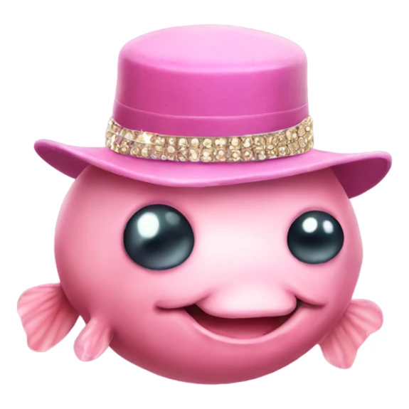 Blobfish with bling teeth and a jaunty hat sticker