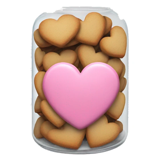 Heart cookies in a cookie jar that’s pink sticker