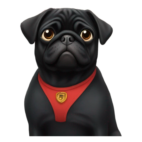 Black pug with the Golden Gate Bridge San Francisco sticker