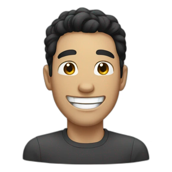 white man with black hair laughing sticker