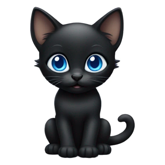 Black kitten with blue eyes sticker