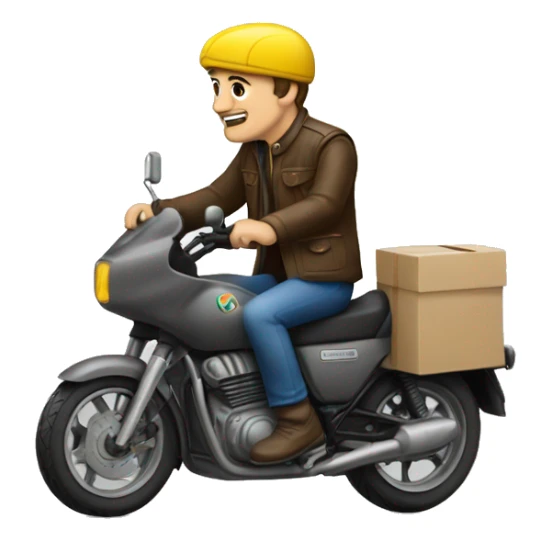 Un livreur sur une moto sticker