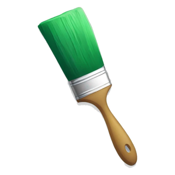 paint brush and colors green sticker