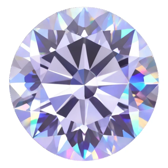 round cut white diamond with holographic shine and sparkles sticker