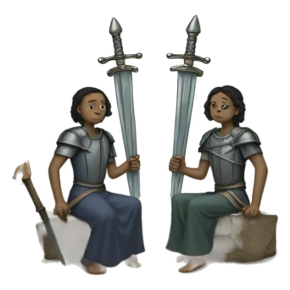 three of swords tarot card sticker