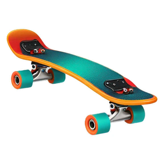 A mini skateboard with fingers on top ￼ sticker