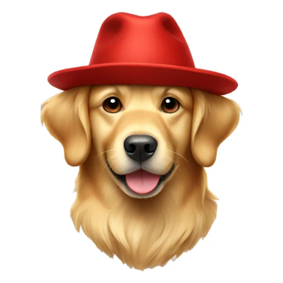 Golden retriever con un sombrero rojo sticker