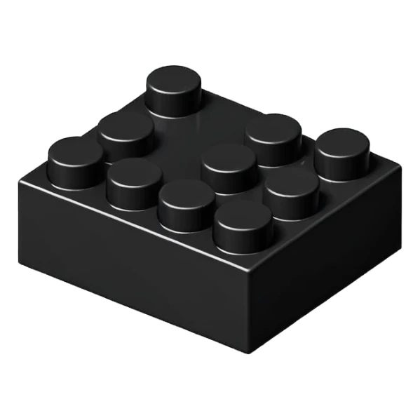 A good looking, realistic and isometric lego black on white background sticker