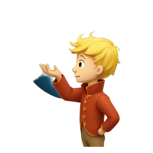The little prince holds a star in his hands sticker