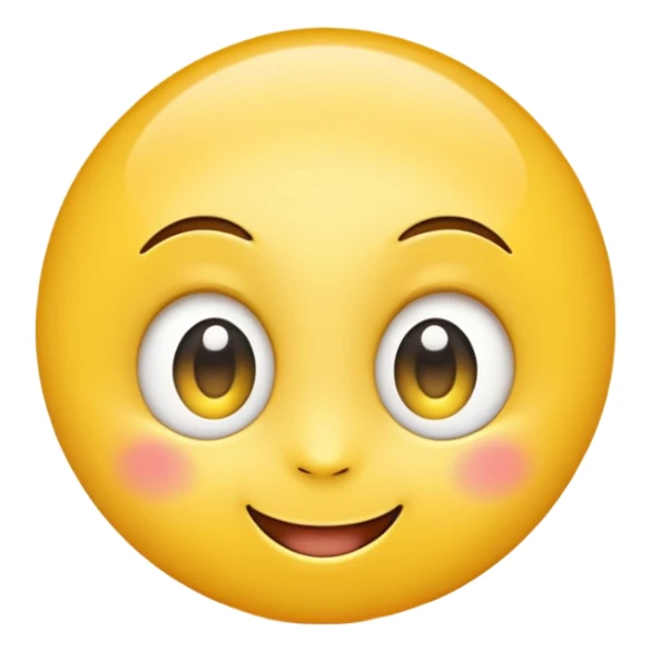 "A super happy, hope-filled emoji with a bright yellow round face, big sparkling eyes full of excitement, eyes slightly watery with joy, wide cheerful smile, glowing soft light around the face, extremely cute and expressive, high-resolution, vibrant and glossy style." sticker