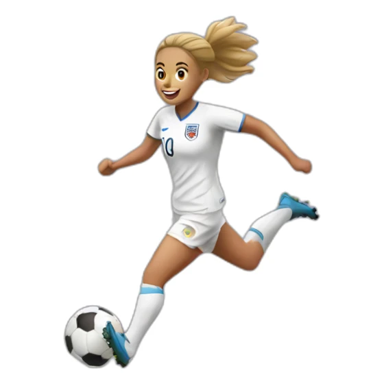 English female soccer player jumping sticker