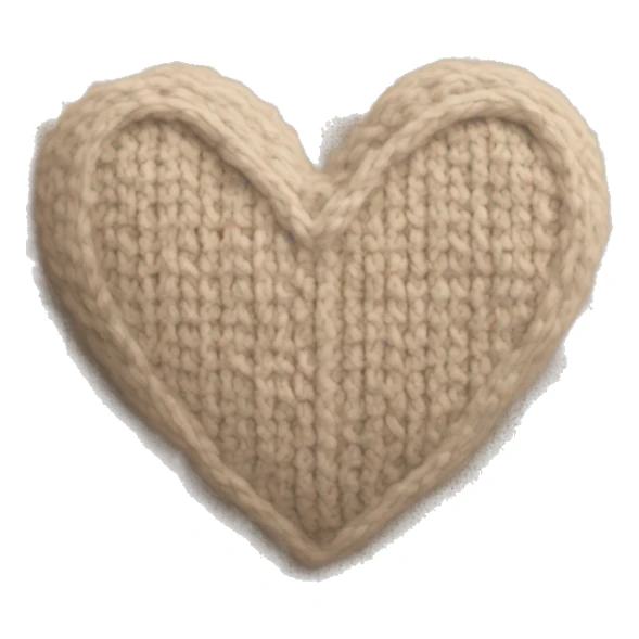 Knit heart, like a sweater textured heart beige sticker