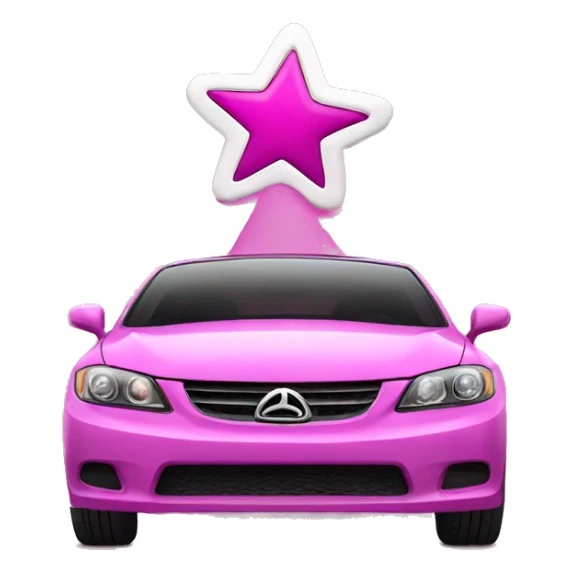Car with magenta star￼ sticker