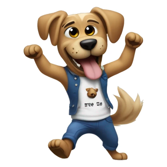 perro bailando con una frase que diga bienvenidos tiesos  sticker