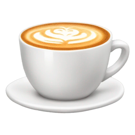 Cappuccino in mug wich color is orange sticker