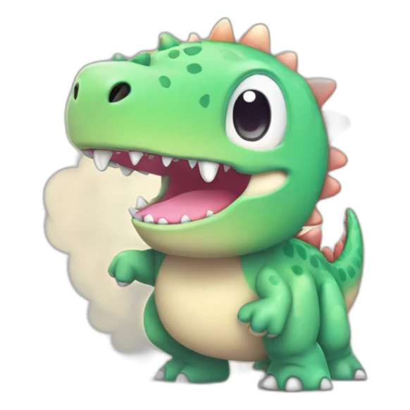 cute chibli style kawaii doodle dino on the world sticker