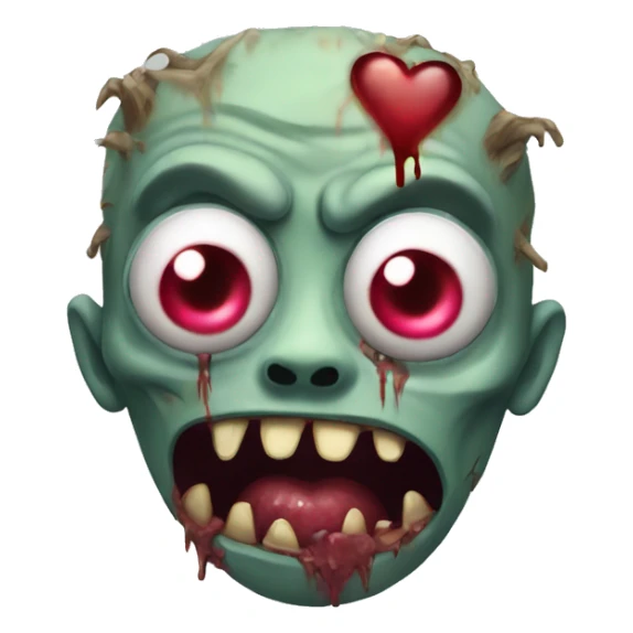Zombie monster with heart eyes sticker