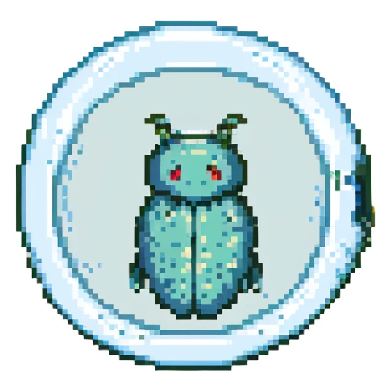 MRI parasitic embryo, digital, fetal small shape in otherworldly bubble, eerie, horror, pupa, crystalis, in-utero, sea-life, crustaceanoid, photorealismm siphonophore, polyp, Cnidaria sticker