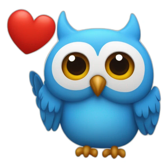 UN BUHO AZUL con una U roja en el pecho DANDO LAS GRACIAS sticker