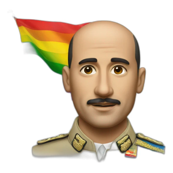 Hyperrealist Francisco franco with a lgtbi flag sticker