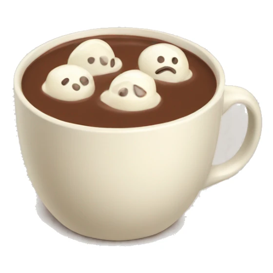 hot chocolate in a cream colored mug sticker