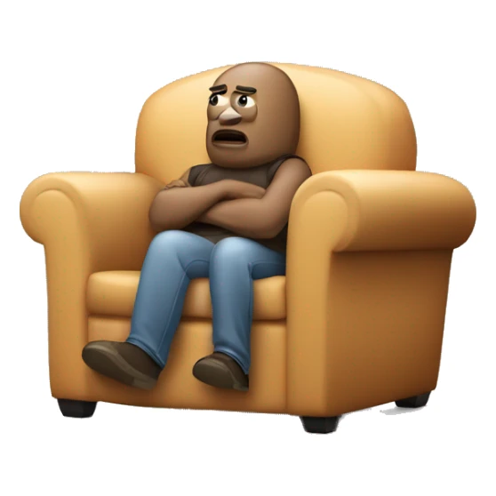 lazy couch potato watching movie sticker