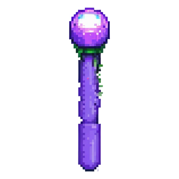 BTS nightstick, pixel art style, small and cute, purple and black color scheme, minimal details sticker